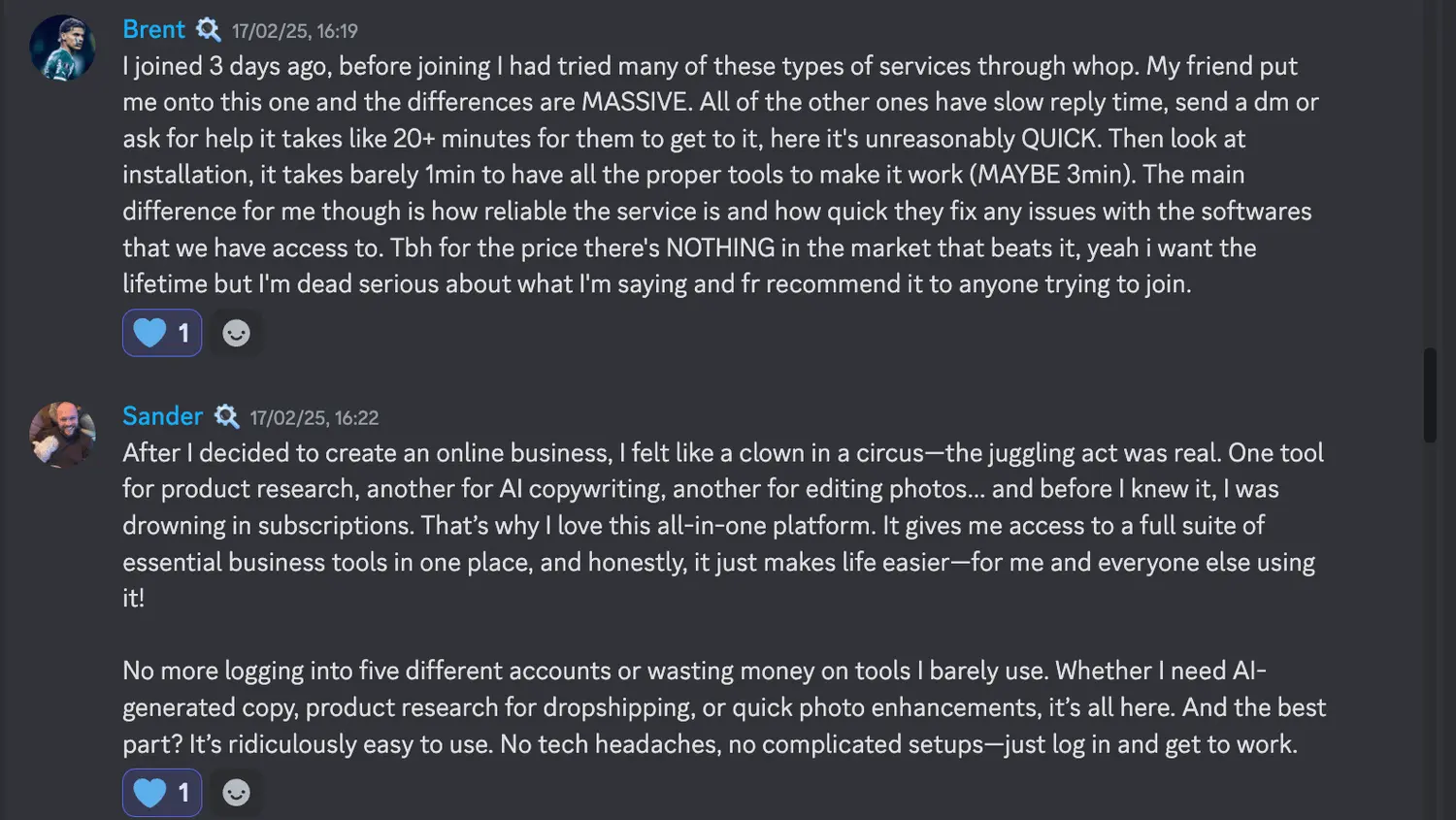 Discord testimonial 2
