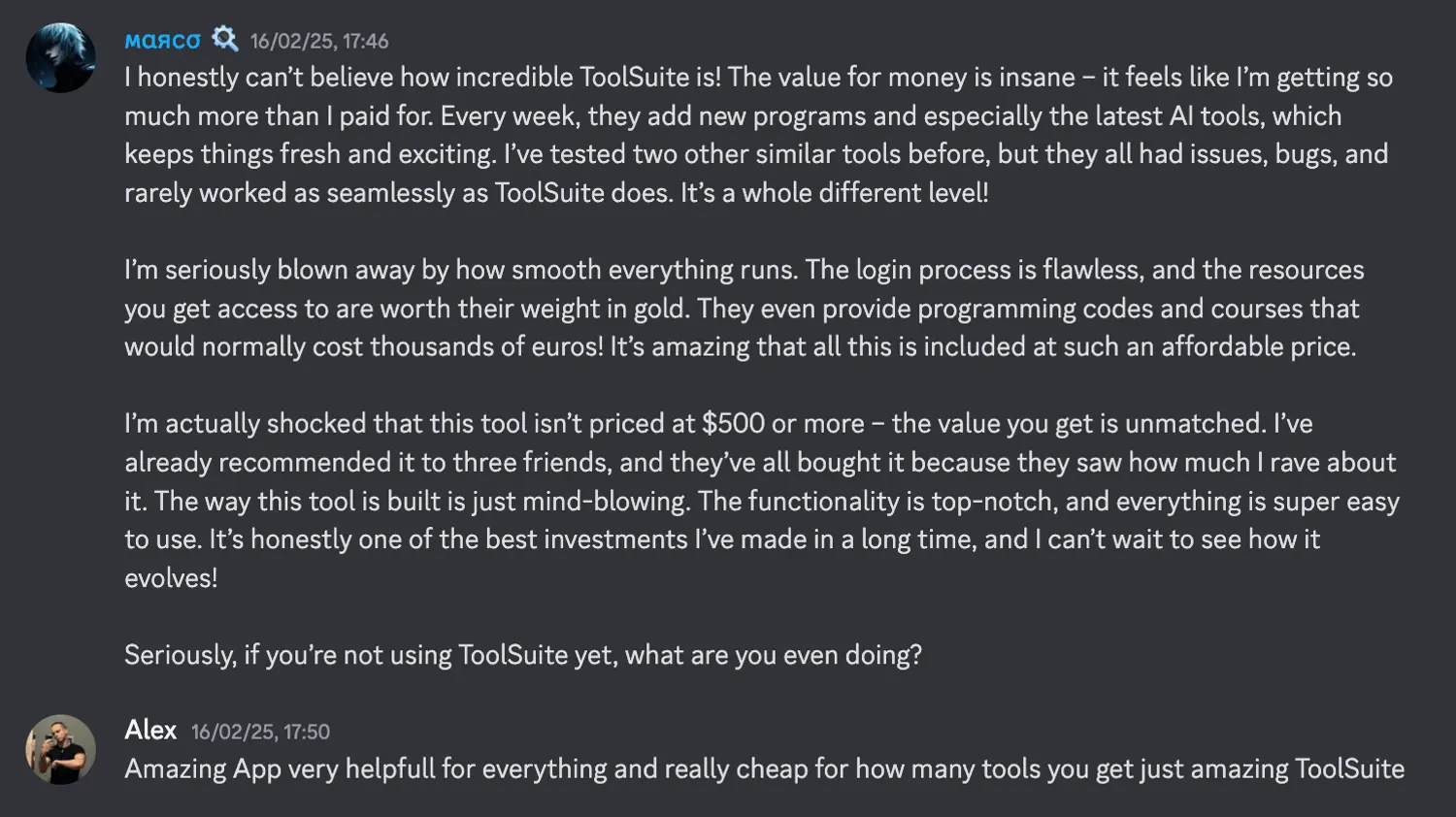 Discord testimonial 3
